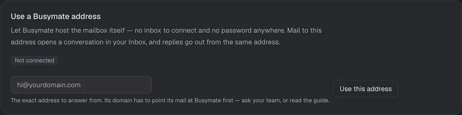 Cardul de configurare Email din Console.
