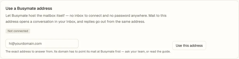 Cardul de configurare Email din Console.