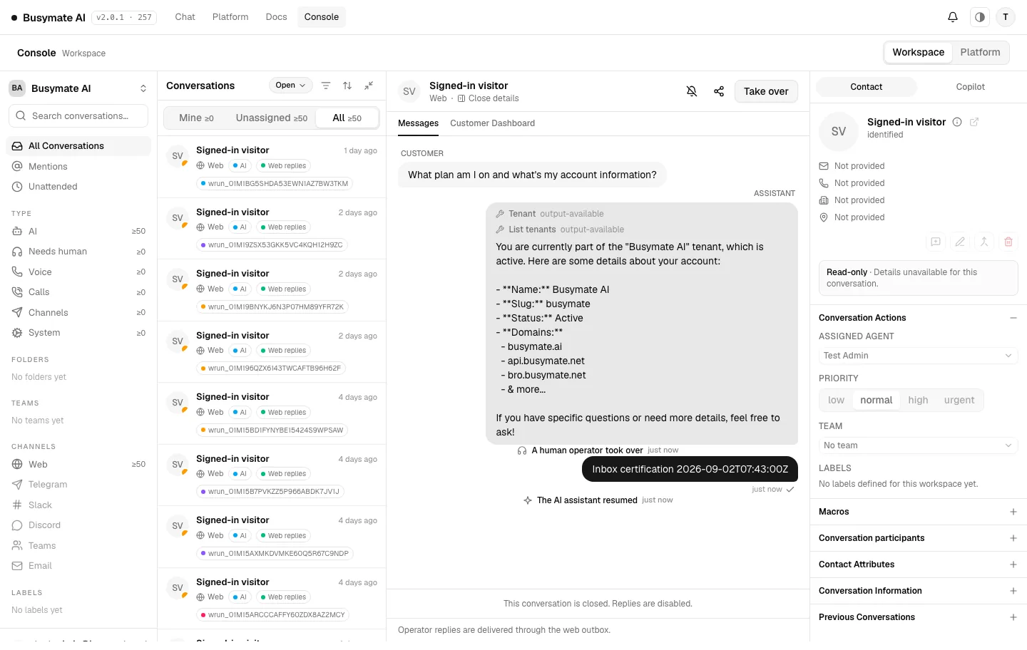 Resolved conversation with AI resumed event and disabled reply composer